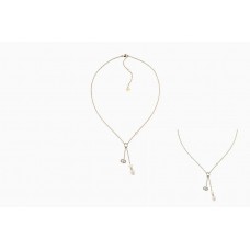 Colgante Dior Shiny-D con perla cultivada blanca y logotipo CD para mujer, collar de cristal en oro amarillo