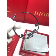 Dior JAdior Pendientes de cristal para mujer con aros asimétricos y adornos de estrellas de metal negro retro