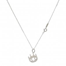 Collar de plata con dije de corona Tiffany para mujer, oro blanco de 18 quilates, HK 41CM