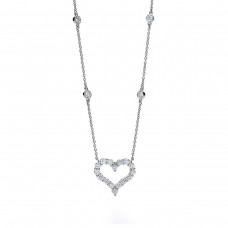 Colgante de corazón de platino Tiffany para mujer, collar de plata 925 con diamantes, Reino Unido