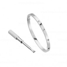 Pulsera Cartier Love SM con 10 Diamantes en Oro Blanco