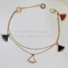 Pulsera BVLGARI Divas Dream de oro rosa con malaquita, cornalina, nácar y copia de ónix