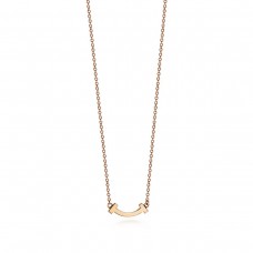 Tiffany T Mujer Pequeño Esmalte Sonrisa Cara Colgante Collar Amarillo Oro/Plata Copia