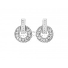 Pendientes Bvlgari BVLGARI Oro blanco con pavé de diamantes Copia