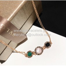 Collar con botones Bvlgari BVLGARI de doble cadena en oro rosa