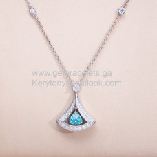 Collar Bvlgari Divas Dream en oro blanco con pavé de diamantes y zafiros Copia