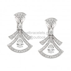 Pendientes Bvlgari Divas Dream Openwork Elements con diamantes Copia en oro blanco