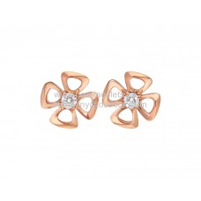 Pendientes Bvlgari Fiorever de oro rosa con 2 diamantes