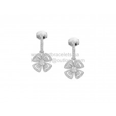 Pendientes de aro Bvlgari Fiorever de oro blanco con pavé de diamantes Diseñador