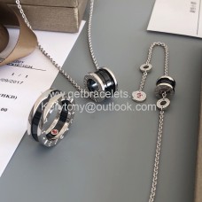 Conjunto Bvlgari Save the Children en plata de ley y cerámica negra Tienda