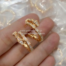 Pendientes Bvlgari Serpenti Viper en oro rosa con diamantes