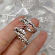 Pendientes Bvlgari Serpenti Viper de oro blanco con diamantes