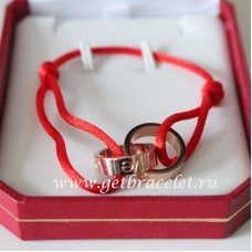 Cartier Pulsera Amor Doble Anillo Oro Rosa Cuerda Roja