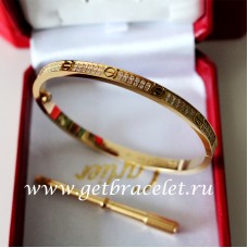 Pulsera Cartier Love SM de oro amarillo con diamantes