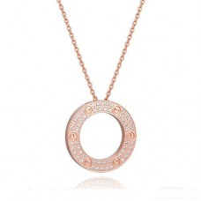 Collar Cartier Love engastado en oro rosa con diamantes