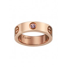 Anillo Cartier Love en oro rosa de 18 quilates con 1 zafiro rosa