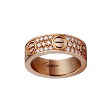 Anillo Cartier Love en oro rosa de 18 quilates con diamantes pavimentados