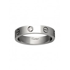 Cartier Love Wedding Band Anillo de amor en oro blanco de 18 quilates con 1 diamante