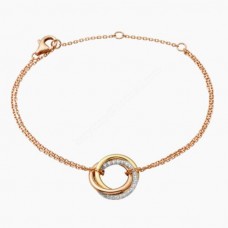 Pulsera Cartier Trinity Oro blanco/Dios amarillo/Oro rosa con diamantes