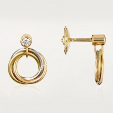 Pendientes Cartier Trinity Oro blanco/Dios amarillo/Oro rosa con diamantes