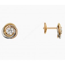 Pendientes Cartier Trinity Oro blanco/Oro amarillo/Oro rosa con 2 diamantes