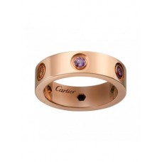Anillo Cartier Love Oro Rosa Zafiros Granates Amatista