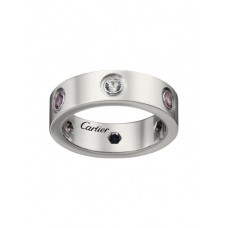 Cartier Love Ringv Oro Blanco Zafiros Granates Amatista