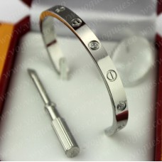 Cartier Pulsera Love Semiabierta Oro Blanco 4 Diamantes