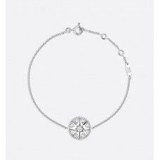 Dior Rose Des Vents Pulsera de diamantes para mujer con colgante de estrella de ocho puntas en plata de ley 925