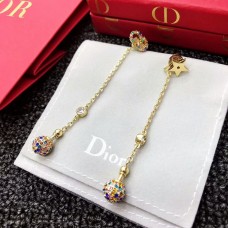 Dior La Petite Tribale Colgante esferoidal Mujer Estrella-CD Pendientes colgantes asimétricos de latón multicolor con diamantes