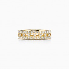 Tiffany Mujer Tiffany T Paved Diamonds 5.5MM Anillo ancho verdadero Oro blanco / Oro amarillo