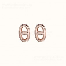 Pendientes Hermes Chaine DAncre en oro rosa