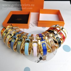 Pulsera de esmalte Hermes Clic Clac H con herrajes chapados en paladio PM 12 mm Precio