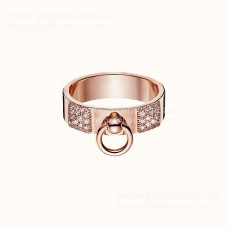 Anillo Hermes Collier de Chien con diamantes Oro amarillo/oro rosa Venta en EE. UU. Joyería para mujer
