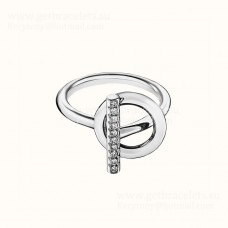 Hermes Echappee Anillo Hermes con diamantes en oro blanco para mujer
