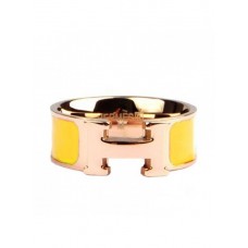 Anillo Clic H con esmalte Hermes en oro amarillo de 18 quilates con amarillo