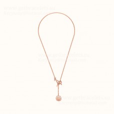 Colgante Hermes Ex-Libris de oro rosa con 1 diamantes