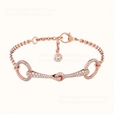 Pulsera Hermes Filet DOr con 201 diamantes en oro rosa/oro blanco para mujer Ofertas en el Reino Unido