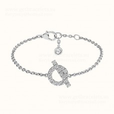 Pulsera Hermes Finesse en oro blanco con diamantes Semana de París Joyas únicas para mujer