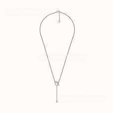 Collar Hermes Finesse Lariat con diamantes en oro rosa y plata