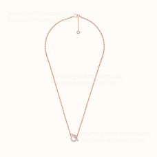 Collar Hermes Finesse con diamantes en oro rosa y plata