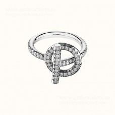 Anillo Hermes Finesse con diamantes Joyas de oro blanco Regalo de San Valentín