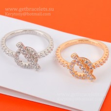Anillo Hermes Finesse con diamantes en oro rosa/oro blanco Joyería para mujer