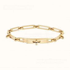 Pulsera Hermes Kelly Chaine con 6 diamantes Plata/Oro amarillo/Oro rosa Joyería