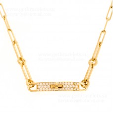 Gargantilla con eslabones de cadena de diamantes Hermes Kelly Chaine con diamantes Plata/Oro amarillo/Oro rosa