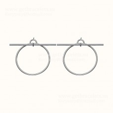Pendientes Hermes Loop Graphic Oro blanco