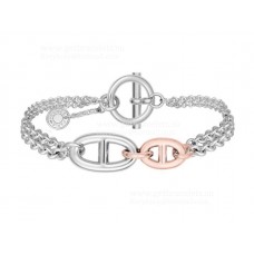 Pulsera Hermes Farandole de plata con oro rosa Joyería Mujer