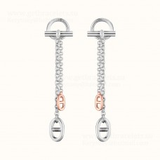Pendientes Hermes Farandole en plata y oro rosa
