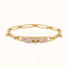 Hermes Mujer Pulsera Kelly Chaine Con Diamantes Joyería De Plata/Oro Amarillo/Oro Rosa