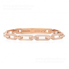 Hermes Pulsera Kelly Chaine Mujer Con Diamantes Plata/Oro Rosa/Oro Amarillo